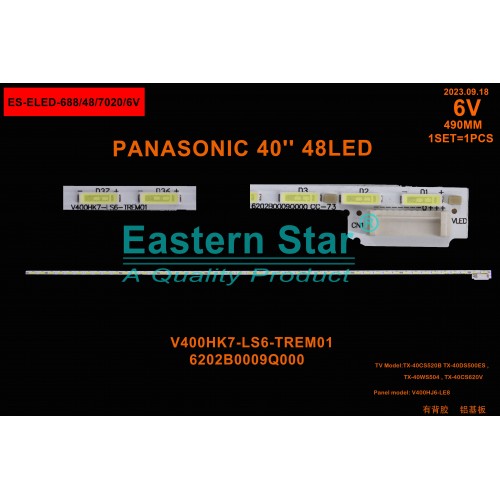 ES-ELED-688, PANASONIC, TX-40DS503E, TX-40DS503D, TX-40CS520, TX-40DS500, TX-40WS504, V400HJ6-LE8, V400HK7-LS6-TREM01, TV LED BAR