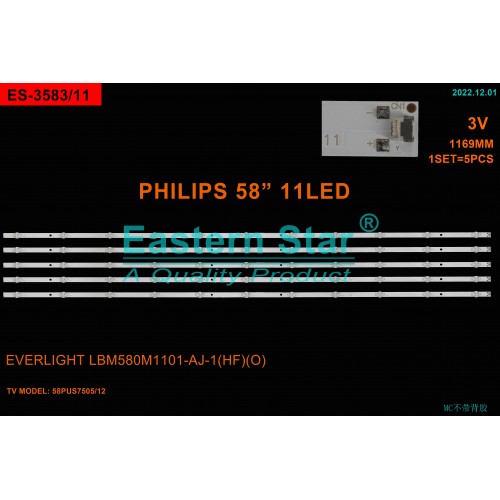 ES-3583, PHILIPS, 58PUS7505/12, EVERLIGHT LBM580M1101-AJ-1(HF)(0), TPT580B5-U1T01.D, TV LED BAR
