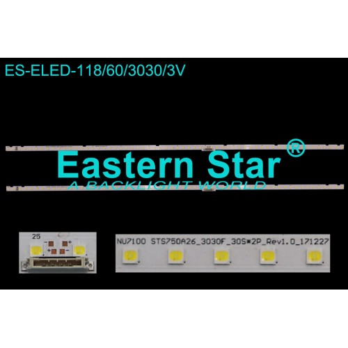 ES-ELED-118, NU7100 STS750A26_3030F_30S*2P_REV1.0_171227, TV LED BAR