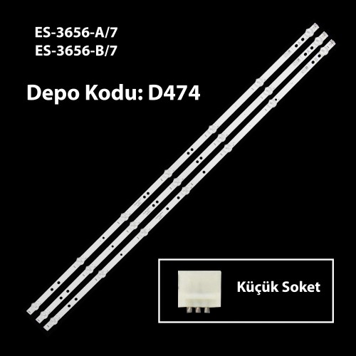 ES-3656, (Universal Soket), Çift Soketli, 17DLB43VER8-A, 17DLB43VER8-B, 17DLB43VER11-A, 17DLB43VER11-B, 17DLB43VER13-A, 17DLB43VER13-B, TV LED BAR