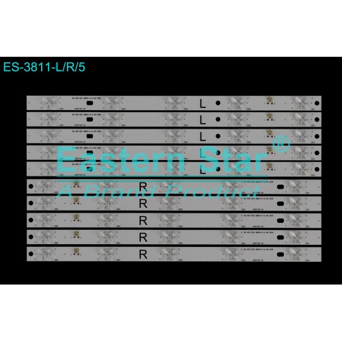 ES-3811, LED TV Backlight use for 40" Panasonic TX-40AX630B L: 400TV04 V5 BX-40S11E01-2BBH3-0-Q-49I-7885 R: 400TV05 V5 BX-40S11E02-2BBH3-0-Q-49I-2308 LED STRIP, TV LED BAR BG