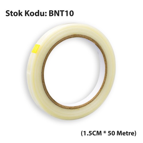 Nuks İpli Montaj Bantı - Lifli Flament Bant 15MM (1.5CM) 50 Metre Fibrous Flament Tape