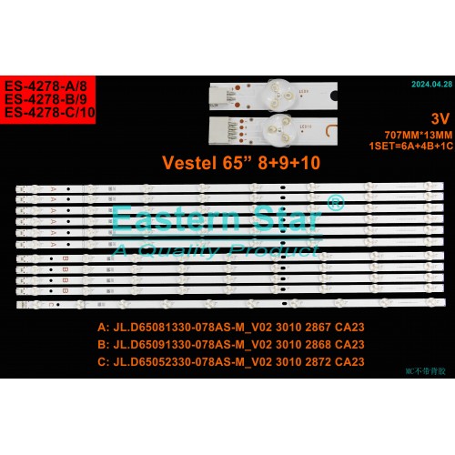 ES-4278, JL.D65081330-078AS-M_V02 3010 2867 CA23, JL.D65091330-078AS-M_V02 3010 2868 CA23, JL.D65052330-078AS-M_V02 3010 2872 CA23, TV LED BAR