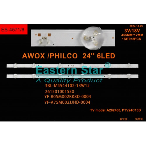 ES-4571, AWOX 2400STR LED BAR, PROFİLO 24PA200E , 3BL-M4544102-13W12, TV LED BAR