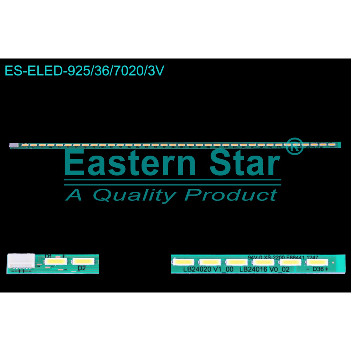 ES-ELED-925, SAMSUNG, S24D300, S24D330H, LED BAR, BACKLIGHT, LM230WF5, LB24020 V1_00, LB24016, 36LEDLİ, 29,7CM, TV LED BAR