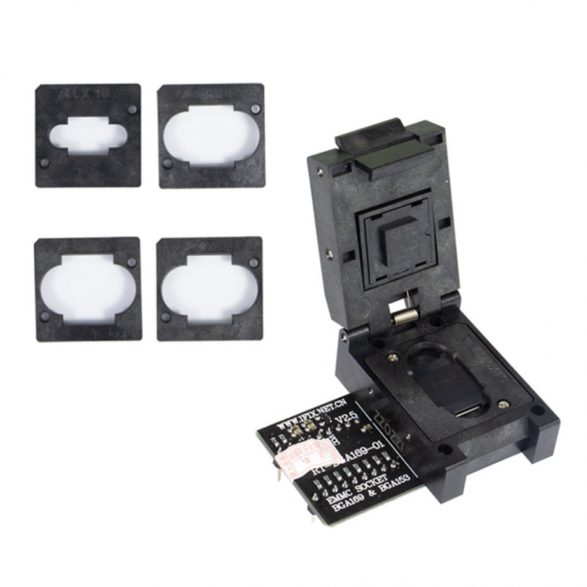 RT809H, EMMC, ADAPTER, ADAPTÖR, BGA169 & BGA153 EMMC Socket Adapter RT-BGA169-01 and BGA Bounding Box for RT809H Programmer