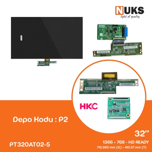 32'', HD READY, HKC, PT320AT02-5-XR-1, PT320AT02-5, TEK COF, TCONLU TV PANEL
