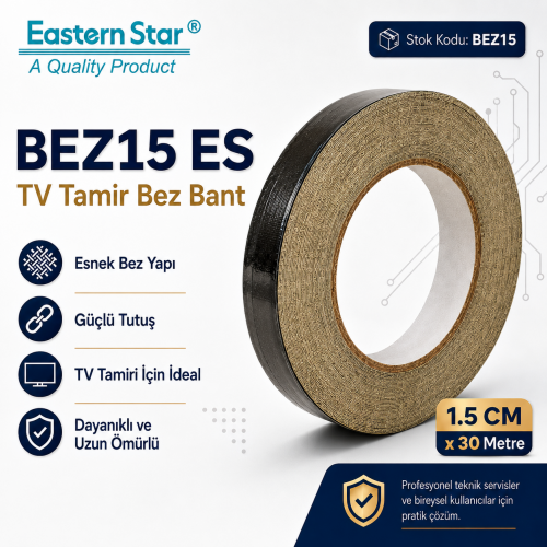 ES - TV Tamir Bez Bant 1.5 CM - 30 Metre TV Repair Cloth Tape - Profesyonel
