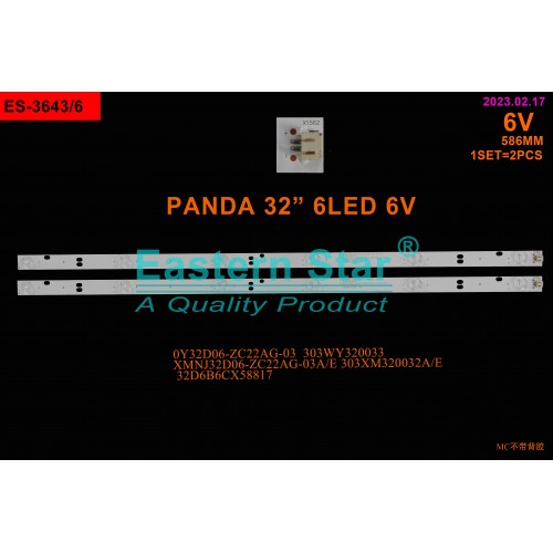 ES-3643, AWOX, JASPER 32'' 2020 NEW GENARATION, 32PAN3282, XMNJ32D06-ZC22AG-03A, K320TU1P33, 303XM320032, TV LED BAR