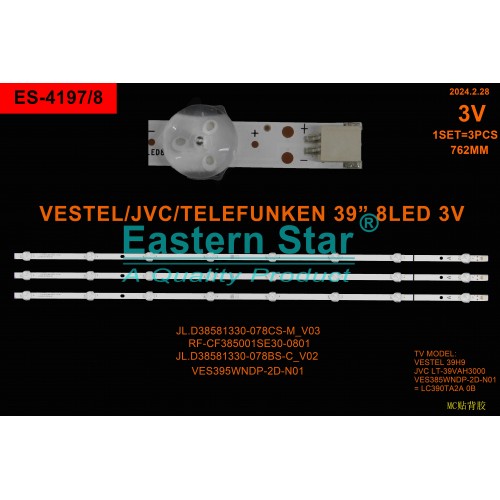 ES-4197, JL.D38581330-078CS-M_V03İ RF-CF385001SE30-0801, VES395WNDP-2D-N01, JL.D38581330-078BS-C_V02, TV LED BAR