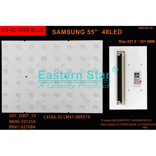 ES-4219, QE55Q90TATXZT, QN55Q90TAFXZA, CY-TT055FLLV1H, SAMSUNG, 20Y_Q90T_55, BN96-50725A,BN41-02768A,C450A-02 LM41-00957A, TV LED BAR