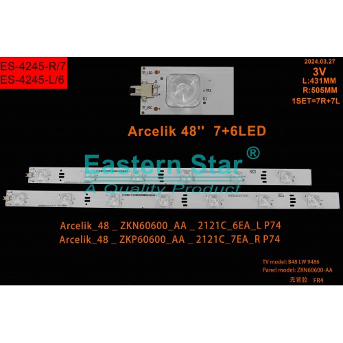 ES-4245, ARCELIK_48_ZKP60600_AA_2121C_7EA_R P74 REV.V0, ARCELİK_48_ZKN60600_AA_2121C_6EA_L P74 REV.V0, TV LED BAR