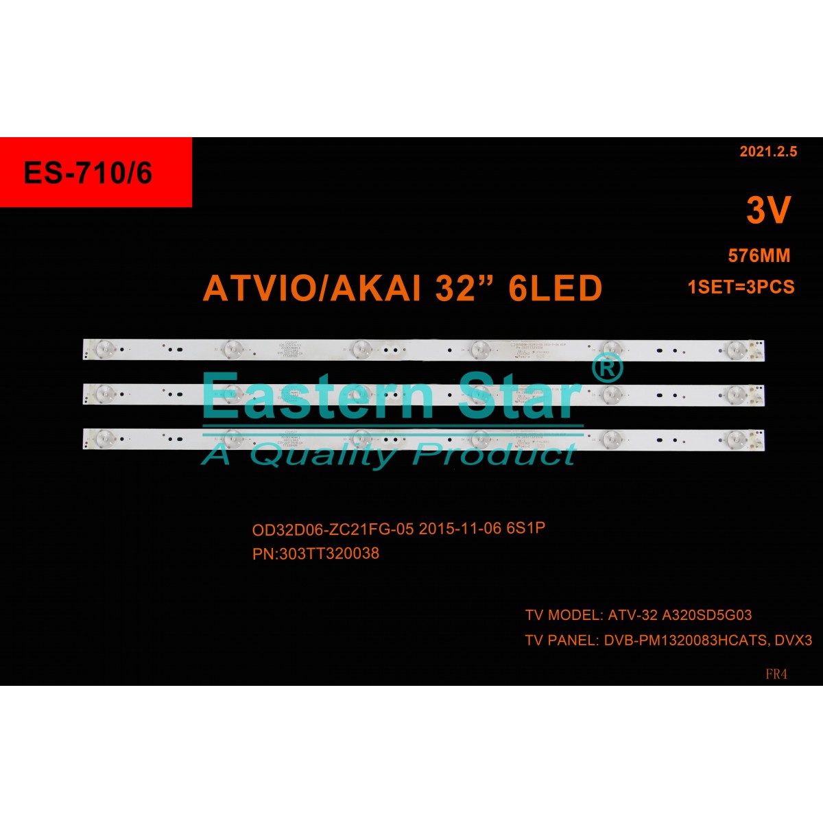 ES-710, 0D32D06-ZC21FG-05 , 303TT320038 , LCMSA320THG4D000209, TV LED BAR