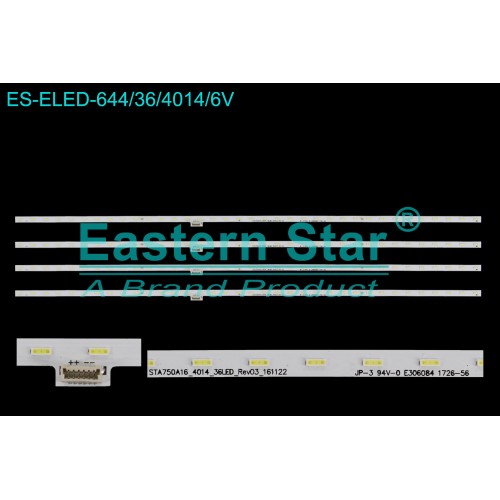 ES-ELED-644, SONY, KD-75XE8596, STA750A16_4014_36LED_Rev03_161122, TV LED BAR