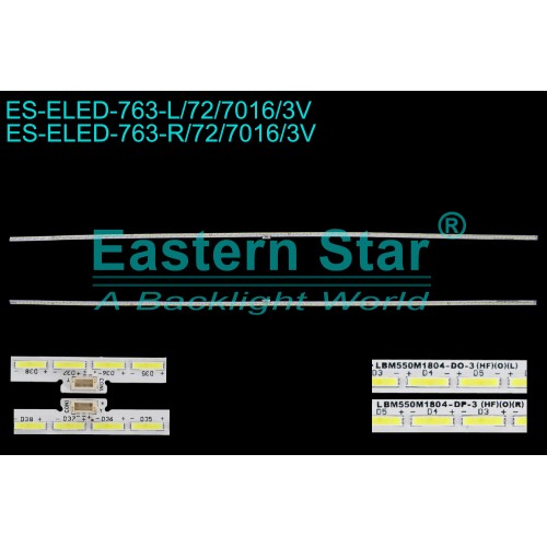 ES-ELED-763, PHILIPS, 55PUS7803, 55PUS8503, LED BAR, PANEL LEDLERİ, EVERLIGHT LBM550M1804-DP-3(HF)(0)(R),(L), LBM550M1804-DP-3, TPT550U1-QVN05.U, TV LED BAR