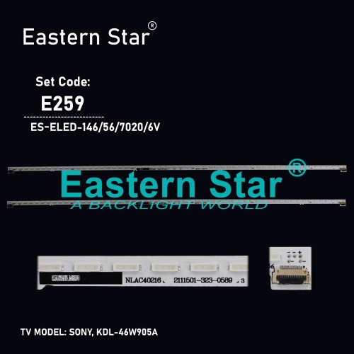 ES-ELED-146, SONY KDL-46W905A TV LED BAR, NLAC40216 YLV4621-02N 56, TV LED BAR (Mavi)