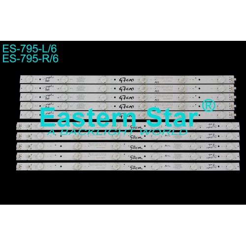 ES-795, Yumatu HF490M01/02 A21/D/G, XZ49D12R-ZC21F-01 - 303XZ490035, XZ49D12L-ZC21F-01 - 303XZ490034, TV LED BAR