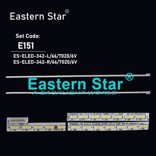ES-ELED-342, ZPN60601-AB, ZPN60600-AB, ZXF60601-AA, ZXF60600-AA, ARÇELİK_49_66+66_7020, TV LED BAR