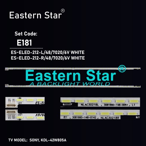 ES-ELED-212, SONY, KDL-42W805A, LC420EUF-FFP2, NLAC30223R, NLAC30223L, 6922L-0064A, TV LED BAR (BEYAZ)