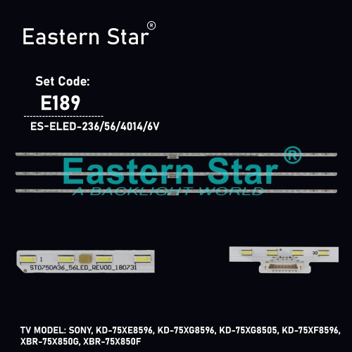 ES-ELED-236, SONY, ST0750A22_56LED_REV03_171031, KD-75XE8596, KD-75XG8596, KD-75XG8505, KD-75XF8596, XBR-75X850G, XBR-75X850F, STO750A22, ST0750A36 734.03508.0001, V750QWME01, TV LED BAR