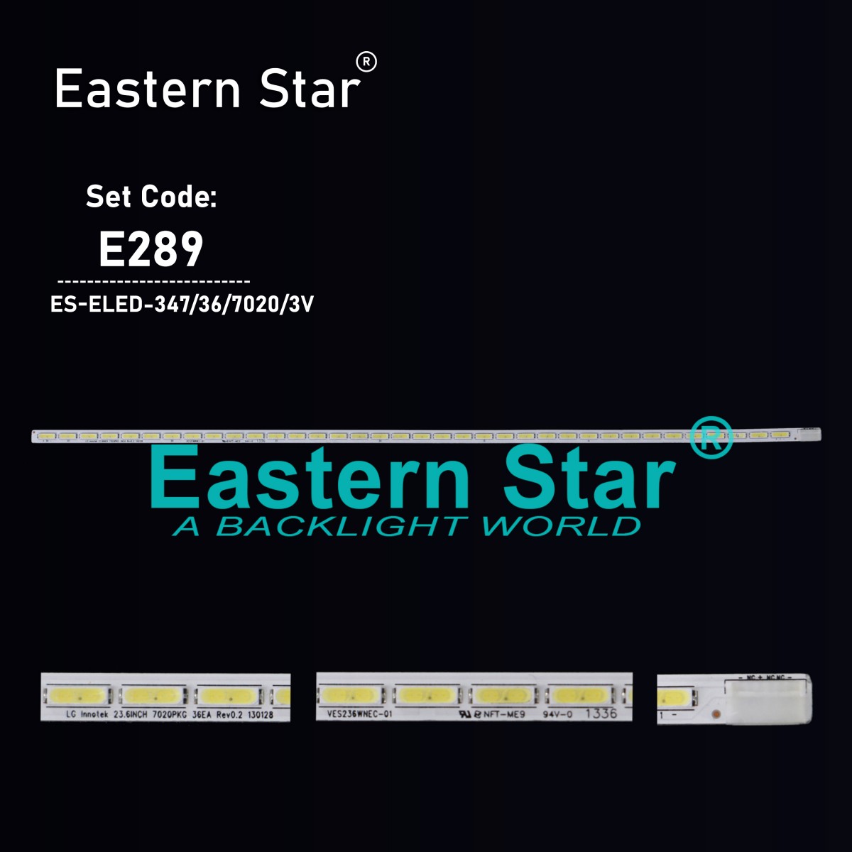 ES-ELED-347, LG Innotek 23.6INCH 7020PKG 36EA Rev0.2, 130128, NFT-ME9, VES236WNEC-01, 24PH5030, TV LED BAR