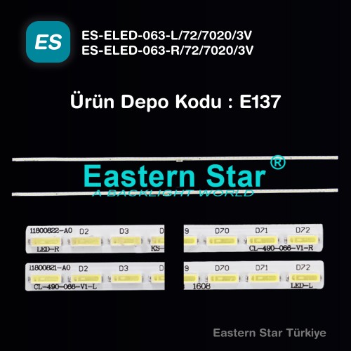 ES-ELED-063, PHILIPS, 55PUS7101/12, 55PUS7181/12, TPT550U2-EQLSJA.G, LK 10024666-A0, 11800821-A0, CL-550-072-V1-R, 11800820-A0, CL-550-072-V1-L TV LED BAR