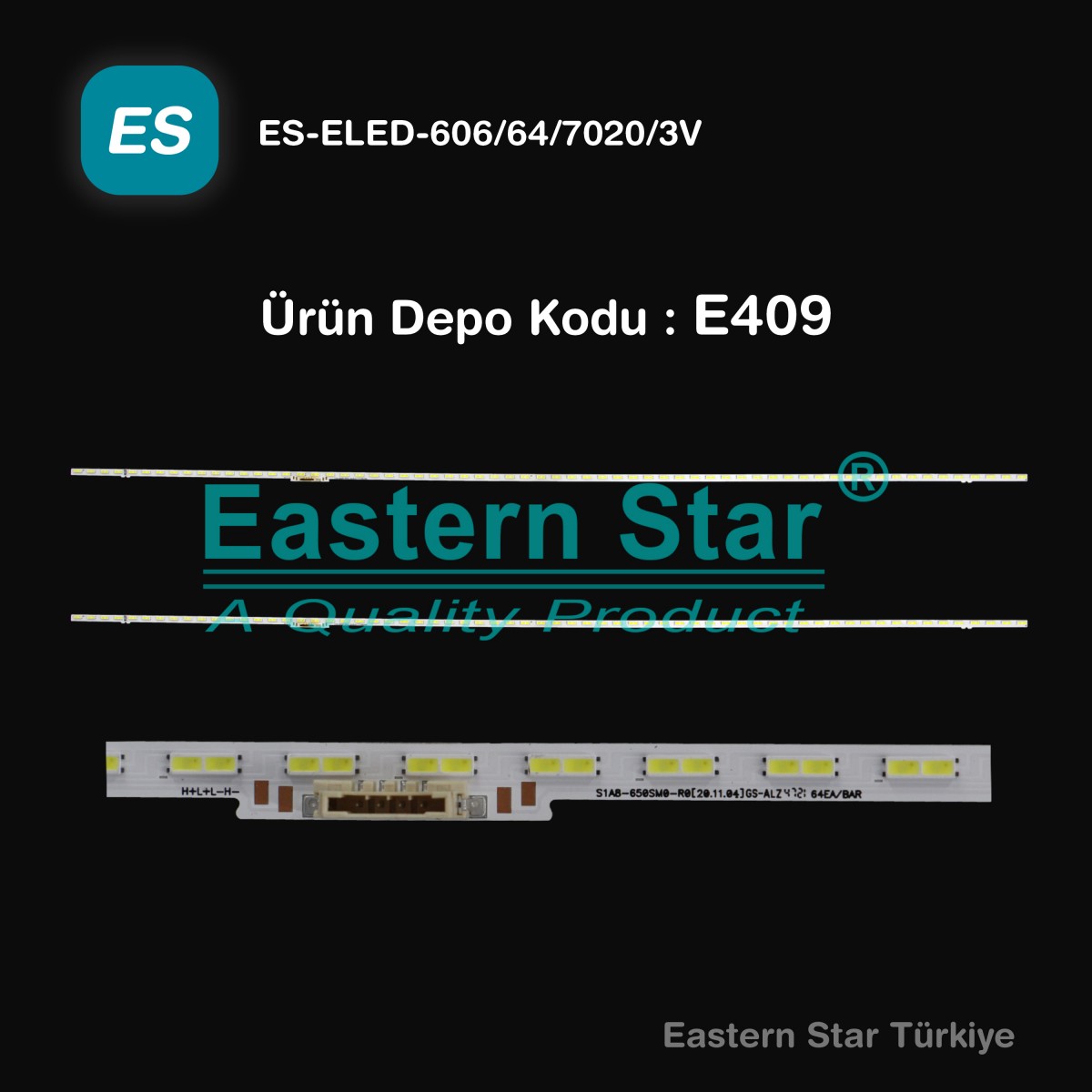 ES-ELED-606, -ORİJİNAL- BN96-52586A, HG65AU800EE, HG65AU800EU, HG65BU800EU, QM65C, UE65AU8000U, UE65AU9000U, UE65BU8000U, UE65BU8100U, UE65BU8500,U UE65CU8000U, UE65CU8100U, UE65CU8500U, S1A8-650SM0-R0, TV LED BAR