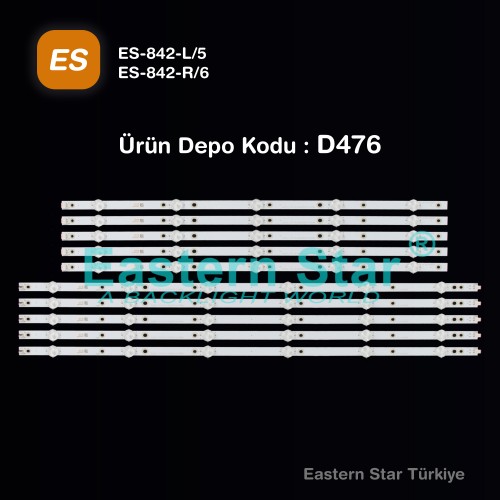 ES-842, 58PUS7805/12, 58PUS6203/12,  58PUS6504/12, 58PUF6013, LB58003 V0_01, LB58003 V1_01, LB-GM3030-GJPHP585X11AA12-R-2-T, LB-GM3030-GJPHP585X11AA12-L-2-T, TV LED BAR
