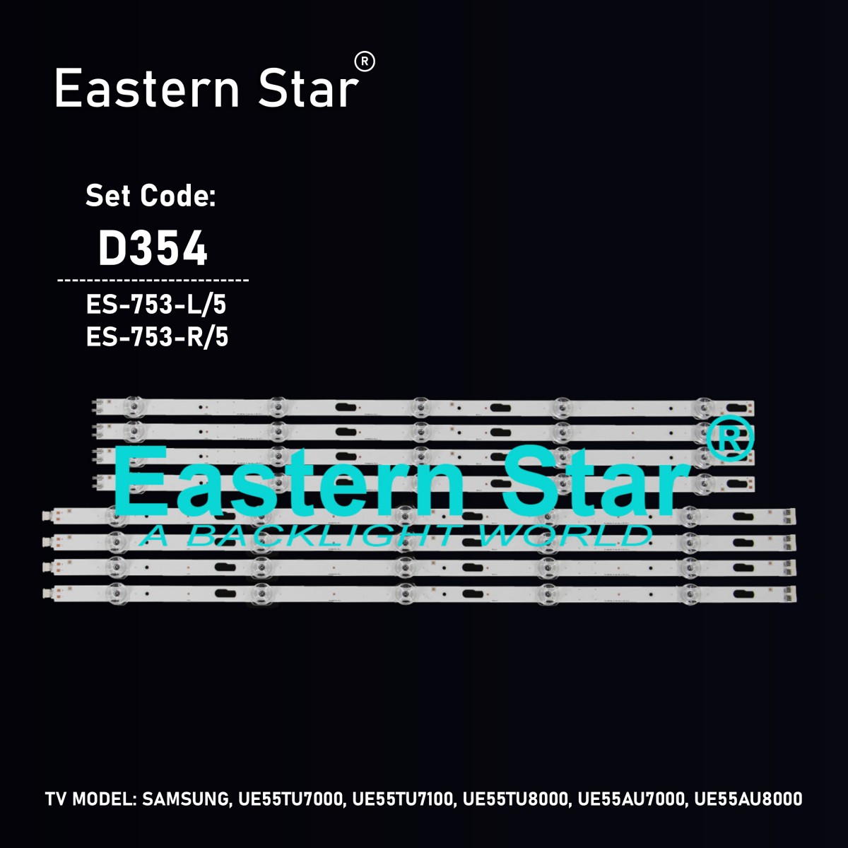ES-753, SAMSUNG, BN96-50315A, BN96-50316A, HG55EJ690YB HG55EJ690YB HG55ET690UB HG55ET690UE HG55ET690UX UE55AU7000U UE55AU7100U UE55CU7000U UE55CU7100U UE55CU7200U UE55TU7000U UE55TU7100U UE55TU8000U, TV LED BAR