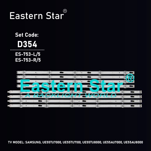 ES-753, SAMSUNG, BN96-50315A, BN96-50316A, HG55EJ690YB HG55EJ690YB HG55ET690UB HG55ET690UE HG55ET690UX UE55AU7000U UE55AU7100U UE55CU7000U UE55CU7100U UE55CU7200U UE55TU7000U UE55TU7100U UE55TU8000U, TV LED BAR