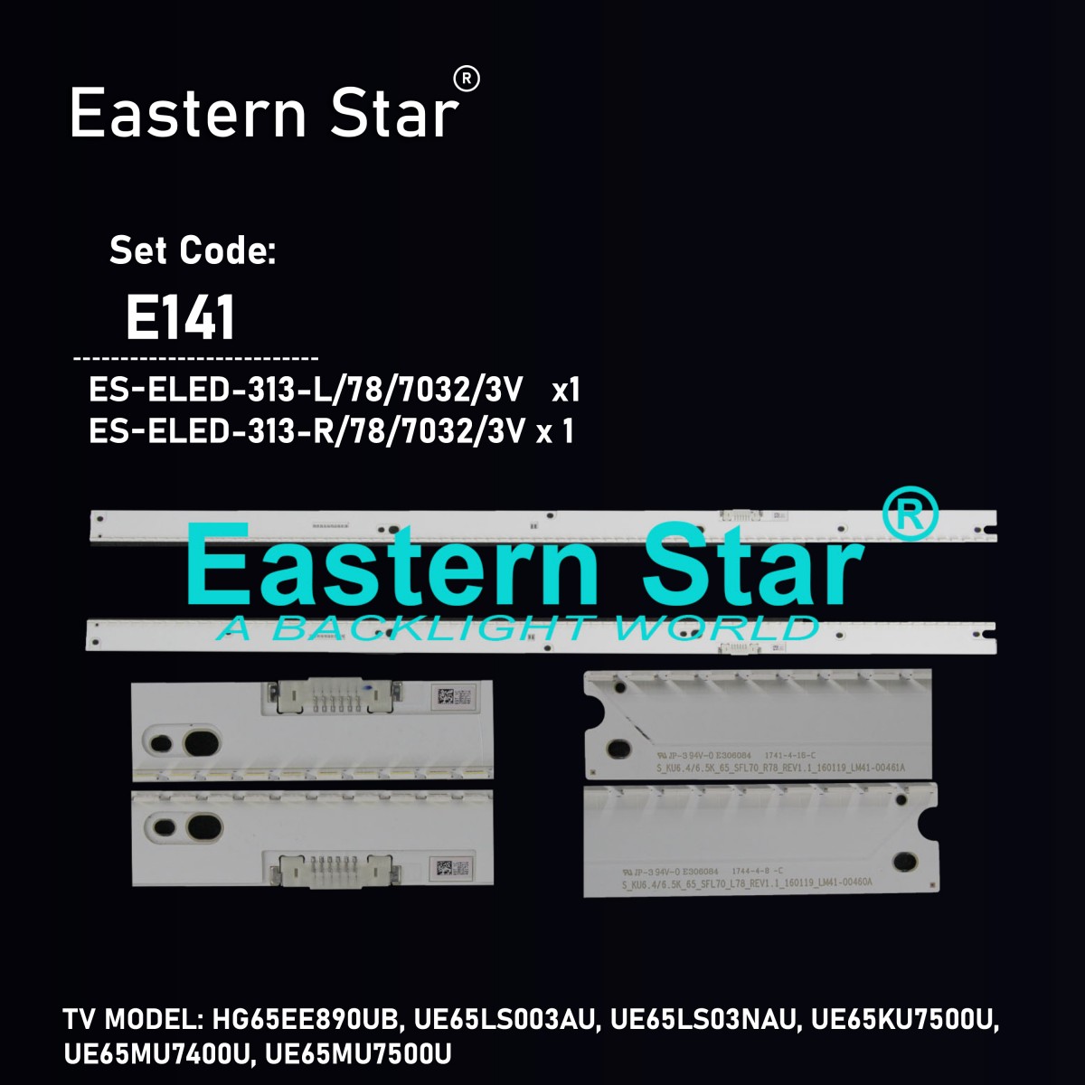 ES-ELED-313, SAMSUNG, BN96-40173A, BN96-40174A, HG65EE890UB, UE65LS003AU, UE65LS03NAU, UE65KU7500U, UE65MU7400U, UE65MU7500U, TV LED BAR