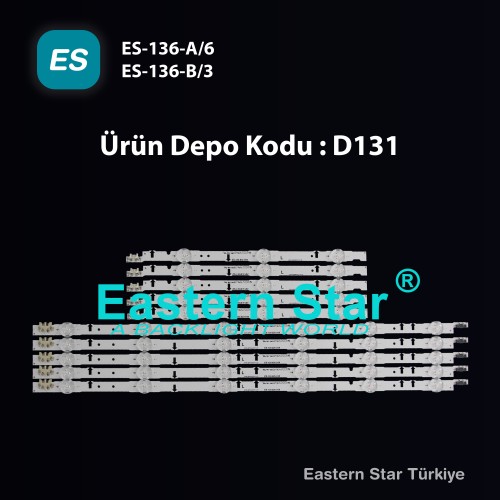 ES-136, (Birleşik Model) Samsung UE40H5070, UE40H5570, UE40H5090, UE40H6270, UE40H6290, UE40H6410, UE40H6470, UE40H6500, UE40H6650, UE40H7000, UE40J5170AS, UE40J5570 ve UE40J6270 TV LED BAR