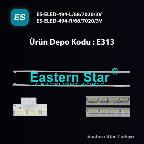 ES-ELED-494, VESTEL, 17ELB49ULR2 7020PKG 68EA , 35034997 BRACKET AL , VES490UNEL-2D-U01 TV LED BAR ,17ELB49ULR2 7020PKG 68EA L-Type_Rev0.3 150703, 17ELB49ULR2 7020PKG 68EA R-Type_Rev0.3 150703, 35034997 BRACKET AL, VES490QNEL-2D-U01, TV LED BAR