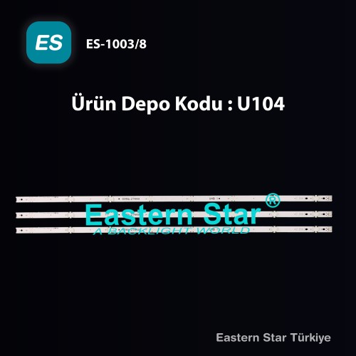 ES-1003, 43UH610V TV LED BAR, 6916L-2744A, 43" V16.5 ART3 2744 Rev0.1 1, LC430DGE-FJM2, TV LED BAR (Orijinal Lens)