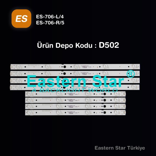 ES-706, AL43L 6725 4B, AL43L 4725 4B, CRH-A4330300104L74C, CRH-A4330300105R74C, TV LED BAR
